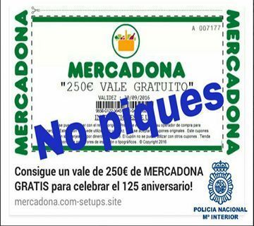 Vale de 250 euros y oferta de empleo en Mercadona: los últimos timos en redes sociales