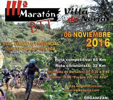 El 6 de noviembre se celebra el III Maratón BTT Villa de Nerja