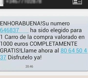 Nueva estafa telefónica por sms
