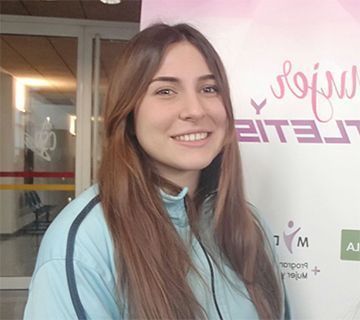Blanca López en la presentación de la Liga Iberdrola de atletismo