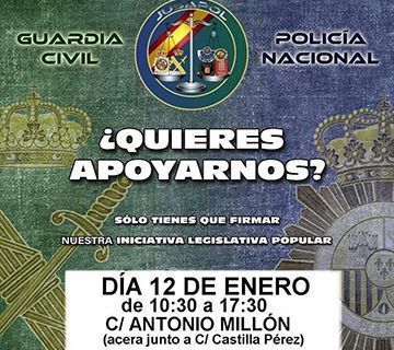 Policías y guardias civiles recogen firmas por la equiparación salarial