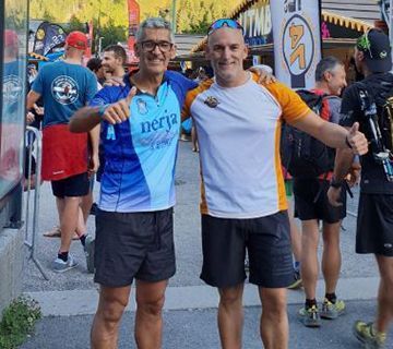 Manuel Figueroa y Rafael Merino en el Ultra Trail Mont Blanc