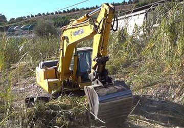 Trabajos de limpieza y desbroce del cauce del río Chíllar