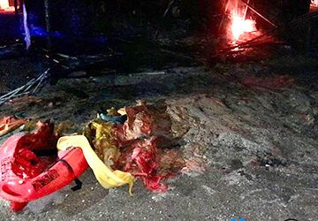 Un incendio en Burriana calcina 40 kayaks
