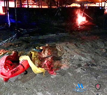Un incendio en Burriana calcina 40 kayaks