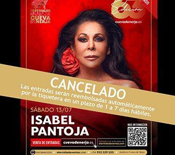 Isabel Pantoja cancela su concierto en Nerja