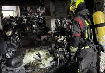 Incendio en un conocido taller de motos