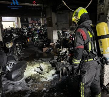 Incendio en un conocido taller de motos