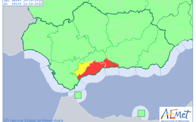 Activada la fase de emergencias: aviso rojo por lluvias en la Axarquía.