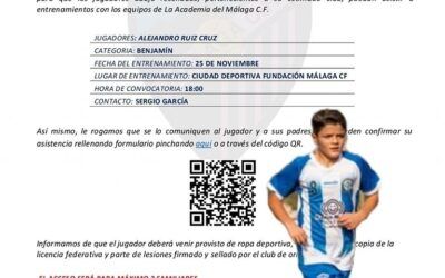 Jugador del CD Nerja convocado por el Málaga CF para pruebas