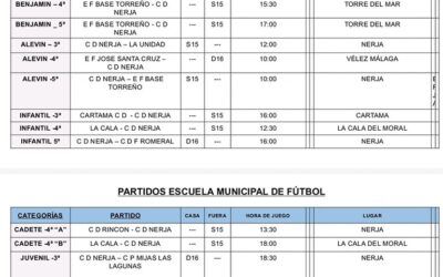 Aquí tienes los encuentros del CD Nerja para este fin de semana