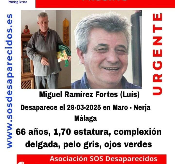 Alerta en Nerja por la desaparición de Miguel Ramírez Fortes