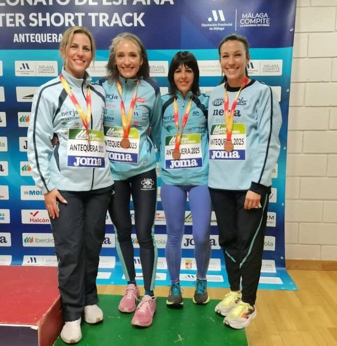 El Club Nerja de Atletismo brilla en el Campeonato de España Máster de Short Track