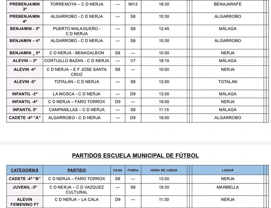 El CD Nerja vuelve a la liga con energía renovada: Aquí tienes todos los partidos de esta semana