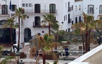 Derrumbe de un muro junto al Ayuntamiento