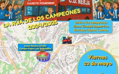 Nerja vibra con sus campeones: rúa histórica para el CD Nerja