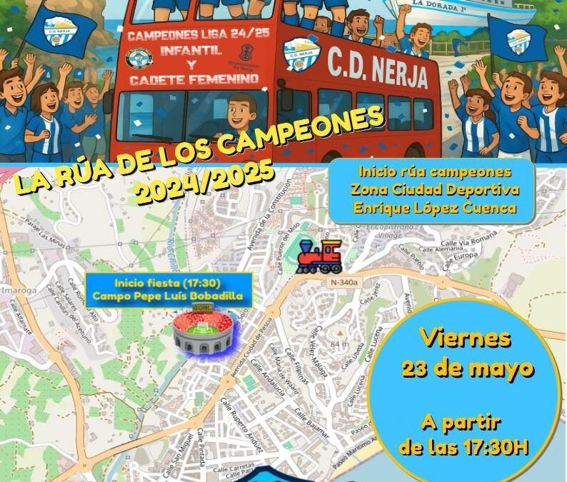 Nerja vibra con sus campeones: rúa histórica para el CD Nerja