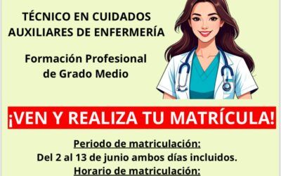 Abierta la matrícula para el ciclo de Auxiliar de Enfermería en el SEP Balcón de Europa