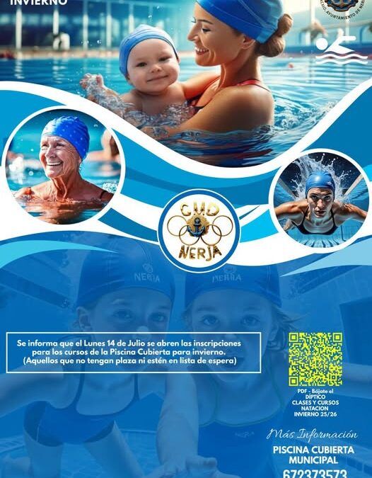 Abierto el plazo de inscripción para nuevos cursillos en la Piscina Cubierta