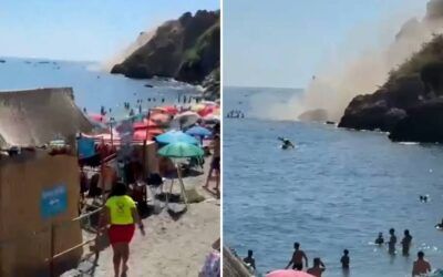 Susto en Maro por el desprendimiento de rocas en un acantilado