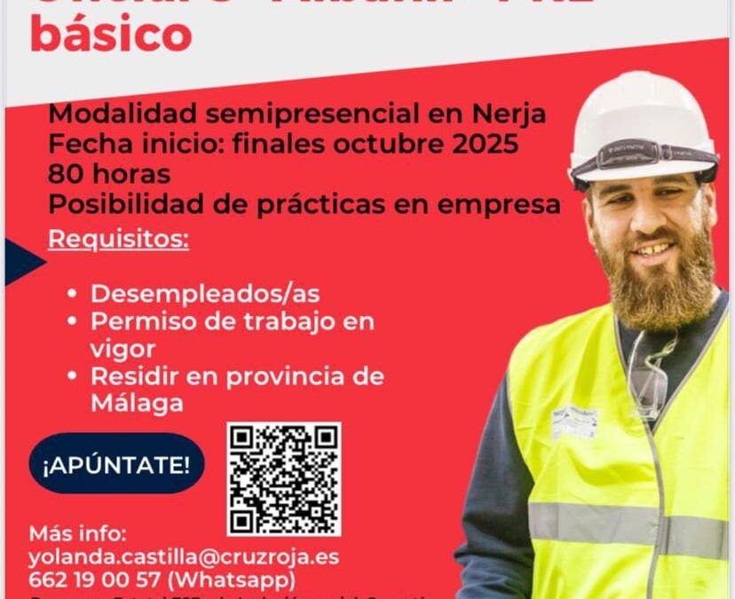 Cruz Roja impartirá en Nerja la capacitación “Oficial de 3ª Albañil + PRL Básico”