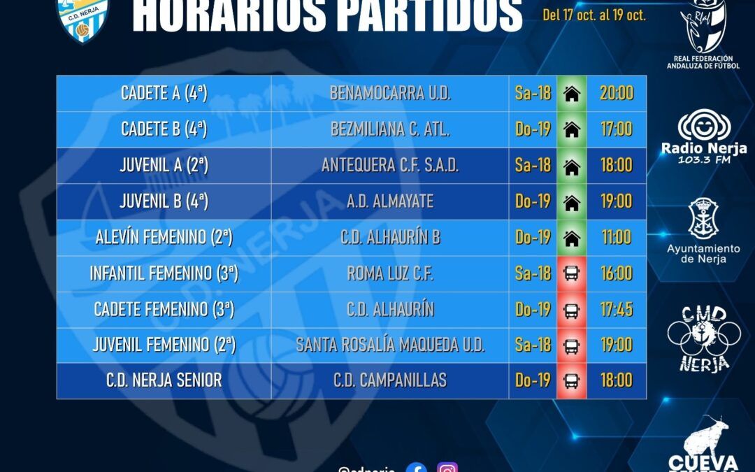 El C.D. Nerja afronta un intenso fin de semana con todos sus equipos en juego