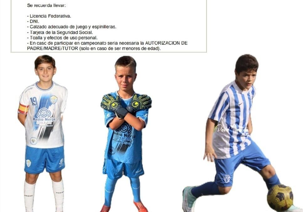 Tres alevines del CD Nerja representarán al municipio en el Campeonato de Selecciones Comarcales