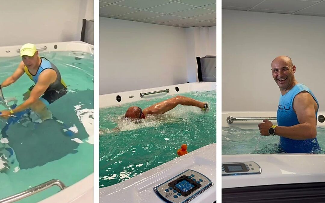 Un triatlón dentro de un jacuzzi: el reto viral del nerjeño José Cánovas