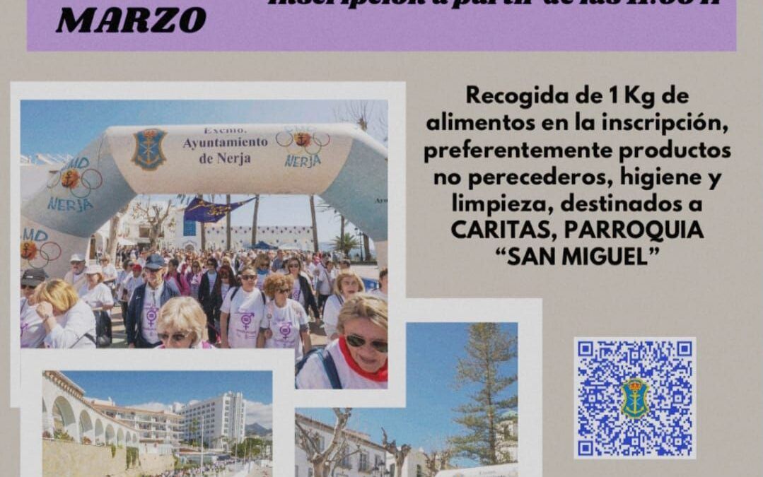 Nerja celebra el 8 de marzo la XVI Caminata por la Igualdad con carácter solidario