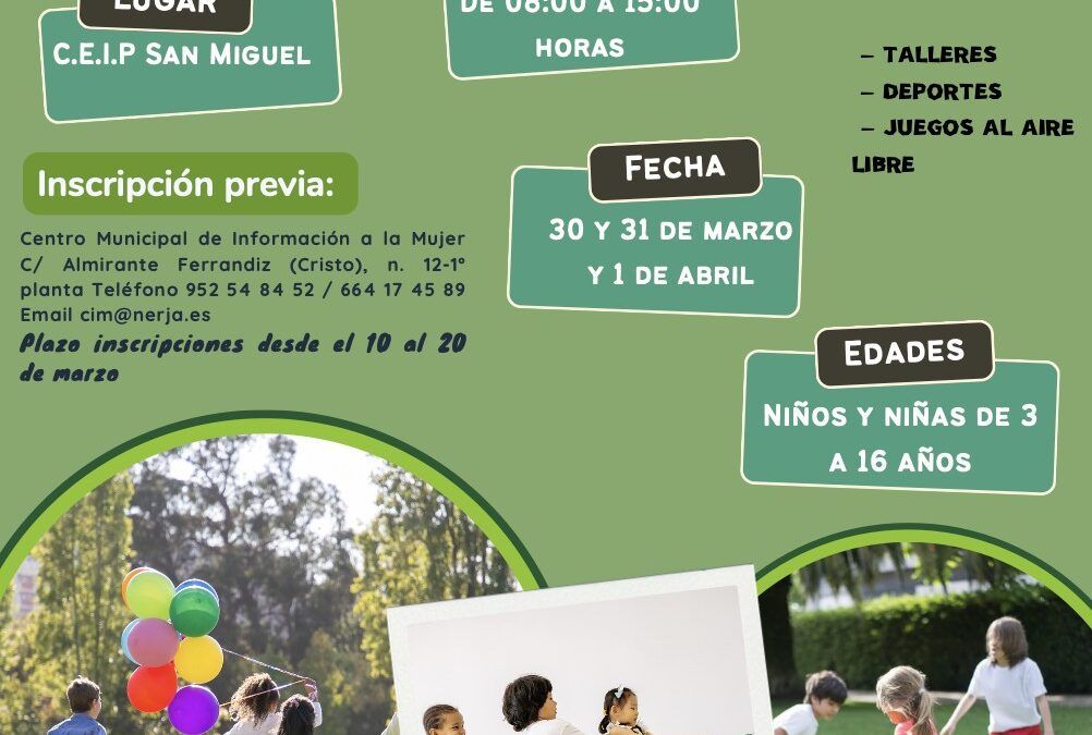 Nerja organiza un campamento urbano gratuito en Semana Santa