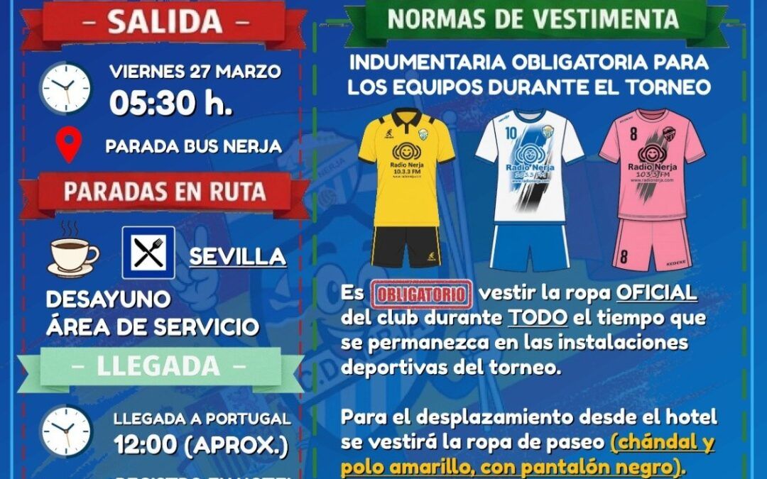 El CD Nerja prepara su mayor desplazamiento histórico rumbo a Portugal
