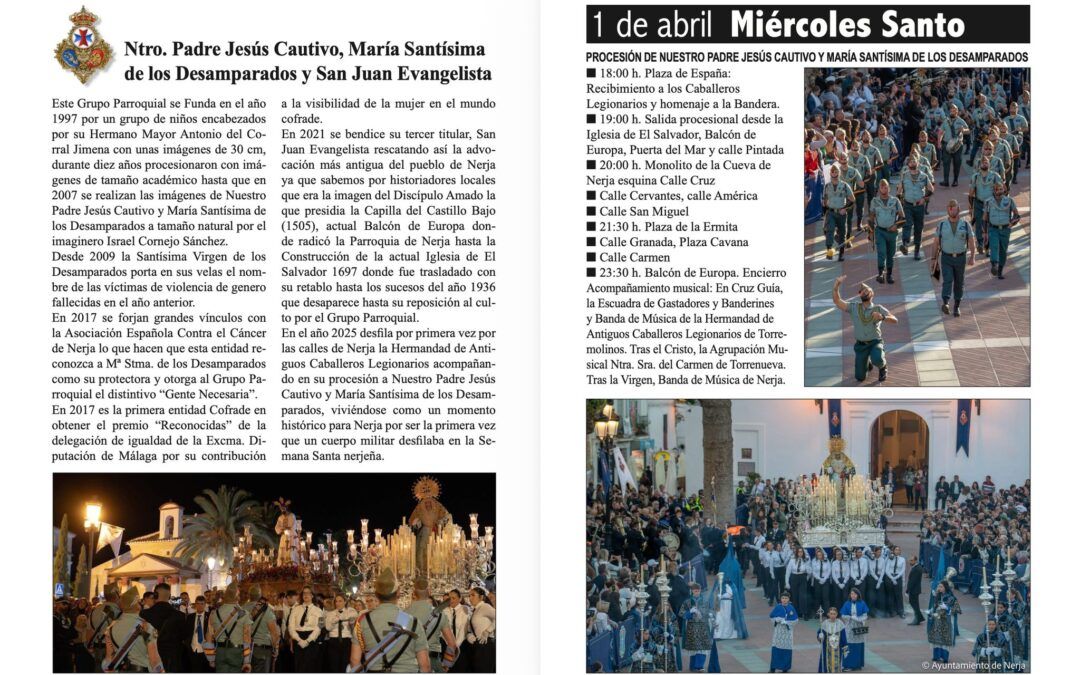 Nerja celebra el Miércoles Santo con la procesión del Cautivo y los Desamparados