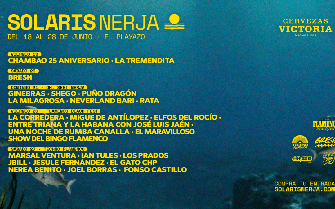 Solaris Nerja traerá diez días de música a El Playazo con Chambao, BRESH y Ginebras