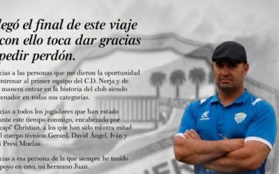 Sergio Bautista cierra su etapa como entrenador del CD Nerja tras dos temporadas y media