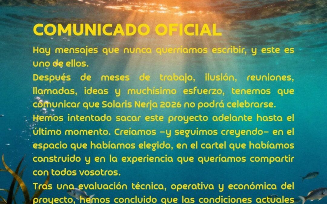 Solaris Nerja 2026 cancela su celebración y anuncia la devolución íntegra de las entradas