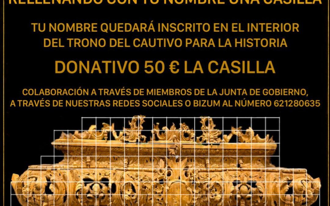 Comienza el dorado del trono de Nuestro Padre Jesús Cautivo