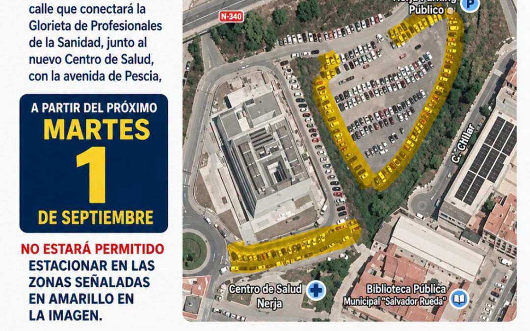 Nerja restringirá el estacionamiento desde el martes por las obras de la nueva calle de la avenida de Pescia
