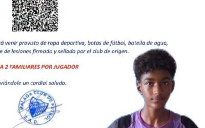 Oliver Cámara, del Infantil A del CD Nerja, convocado para entrenar con el Málaga CF